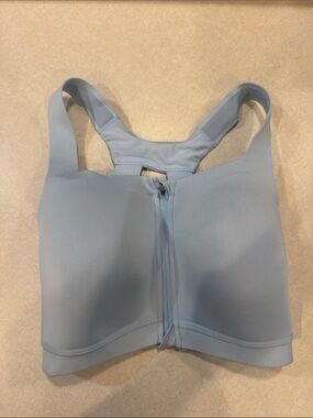 all in motion Light Blue Front-Zip Racerback Sports Bra